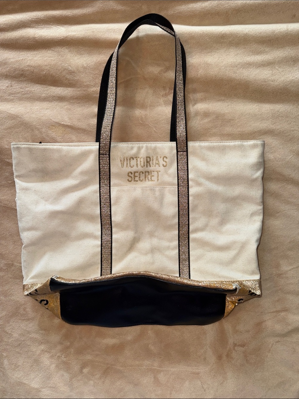 Victoria's Secret Cream Canvas Tote